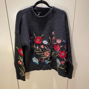 Romeo + Juliet Couture embroidered flower sweater